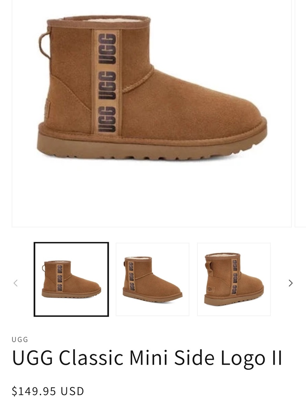 UGG Classic Mini Side Logo II Boot in Chestnut